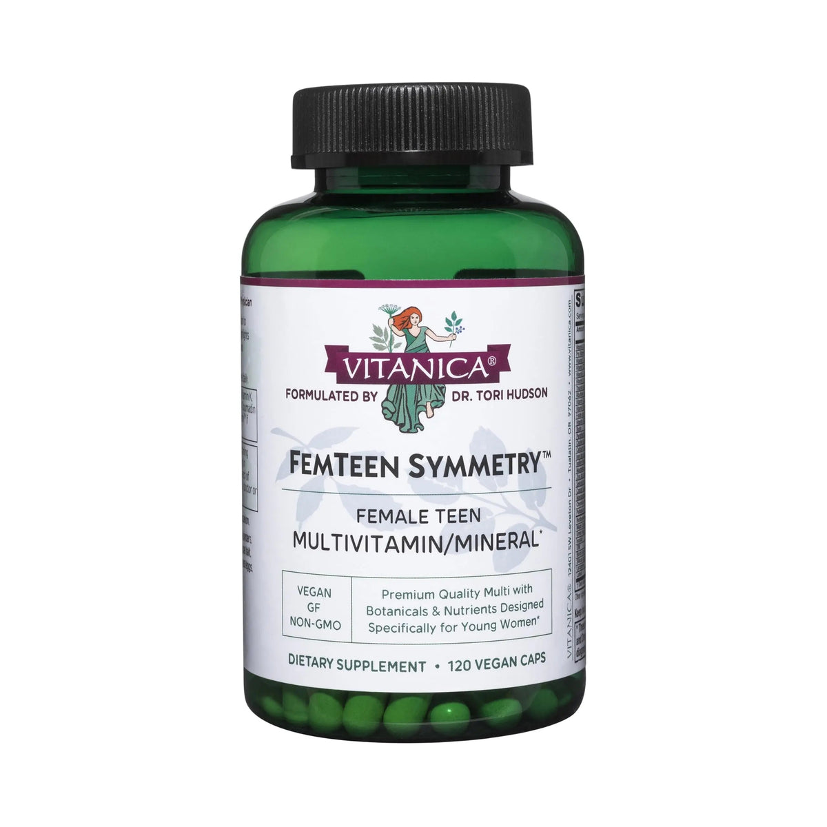 Vitanica FemTeen Symmetry, Vitamins for Teens Daily Multivitamin, Vegan, 120 Capsules VitanicaBuy Supplements Australia