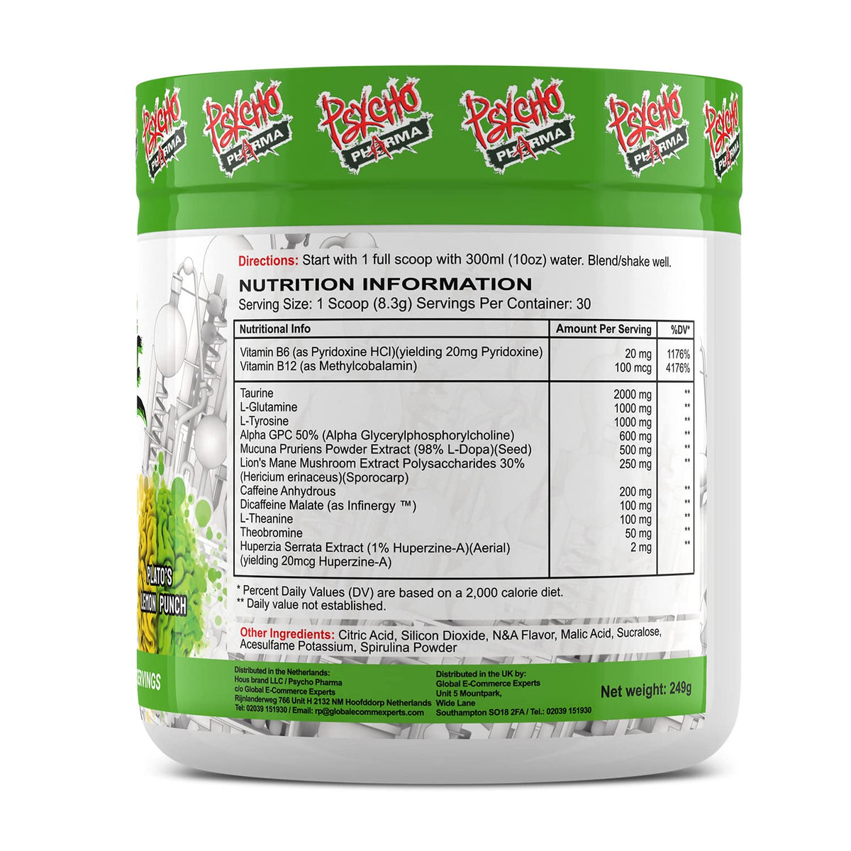 Psycho Pharma. Infinite Brain Nootropic Game Changer. Compete Win (Plato's Lemon Punch, 30 Serving) Psycho PharmaBuy Supplements Australia