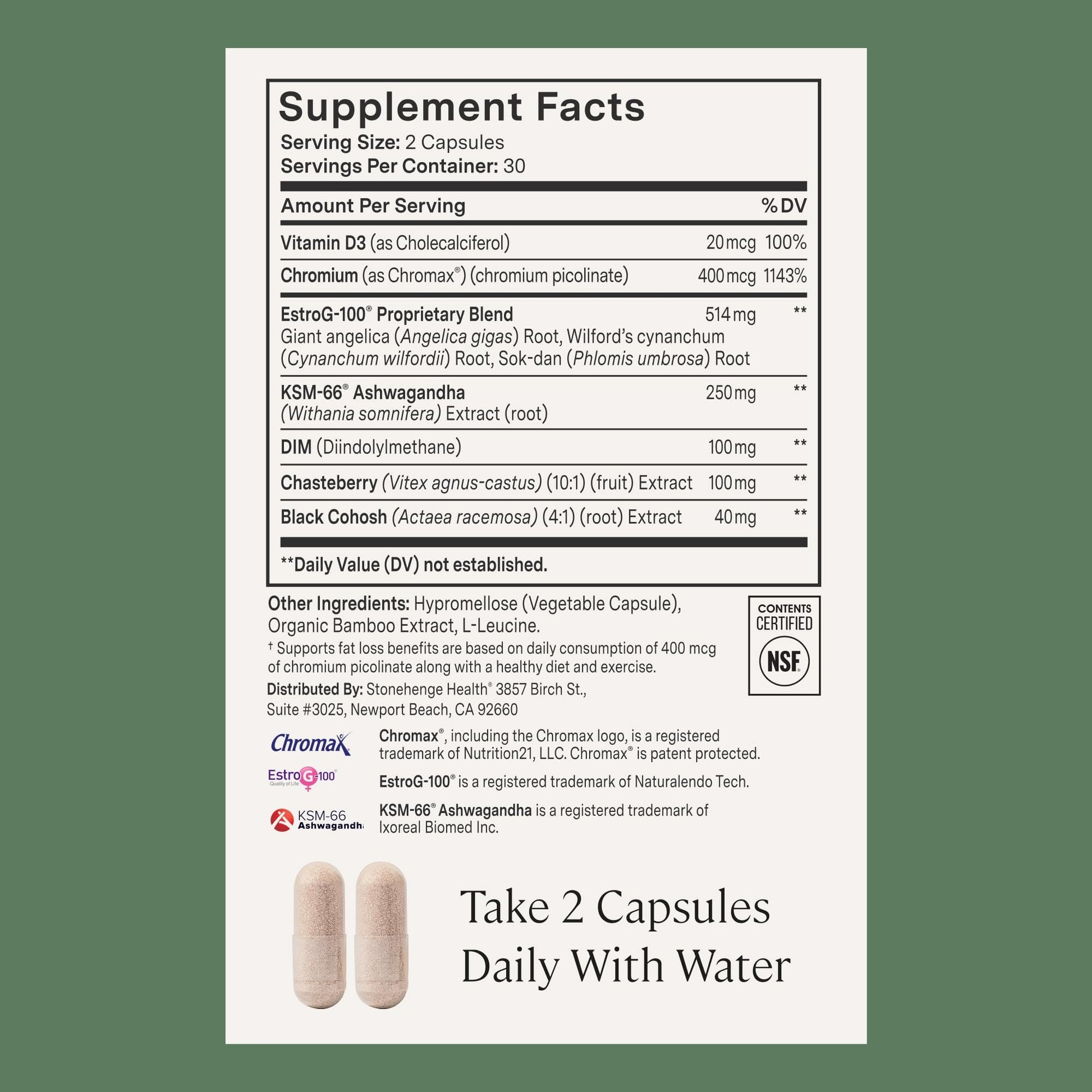 Stonehenge Health for Women Menopause Support for Peri + Menopause + Post - Mood, Energy, Stress, Hot Flashes, Night Sweats, Sleep & Cortisol, Chromax Chromium, Vitamin D3, KSM-66 Ashwagandha Extract Stonehenge HealthBuy Supplements Australia