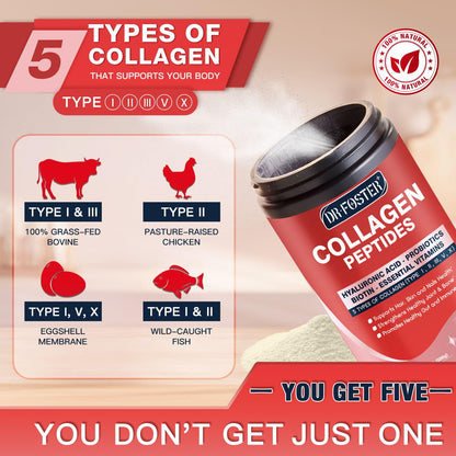DRFOSTER Multi-Collagen-Peptide-Powder with Probiotics, 50 Servings of Hydrolyzed Collagen Peptides with Hyaluronic Acid, Biotin & Multivitamins - Supports Skin, Hair, Nails Health DRFOSTER buy supplements Au