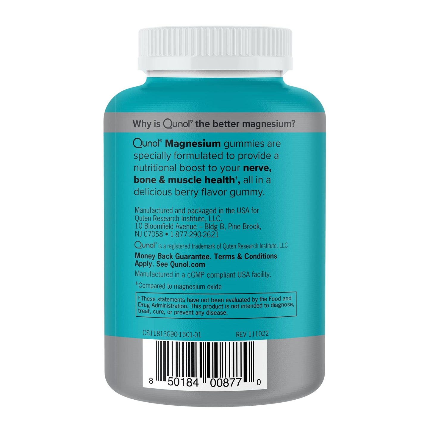Qunol Magnesium Gummies for Adults, 200mg Elemental Magnesium (from 1,750mg Magnesium Citrate), High Absorption Magnesium Supplement, Supports Nerve, Bone and Muscle Health, Vegetarian, 90 Count QunolBuy Supplements Australia