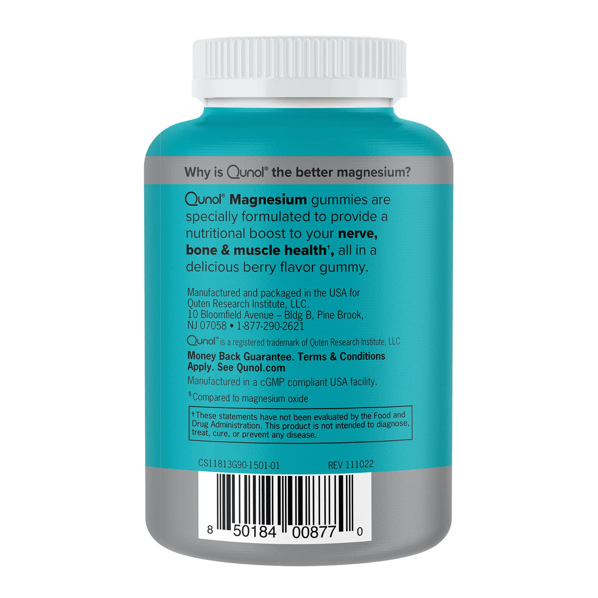 Qunol Magnesium Gummies for Adults, 200mg Elemental Magnesium (from 1,750mg Magnesium Citrate), High Absorption Magnesium Supplement, Supports Nerve, Bone and Muscle Health, Vegetarian, 90 Count QunolBuy Supplements Australia