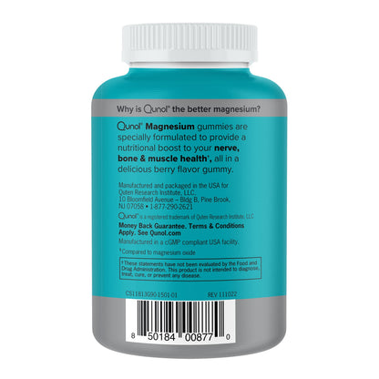 Qunol Magnesium Gummies for Adults, 200mg Elemental Magnesium (from 1,750mg Magnesium Citrate), High Absorption Magnesium Supplement, Supports Nerve, Bone and Muscle Health, Vegetarian, 90 Count QunolBuy Supplements Australia