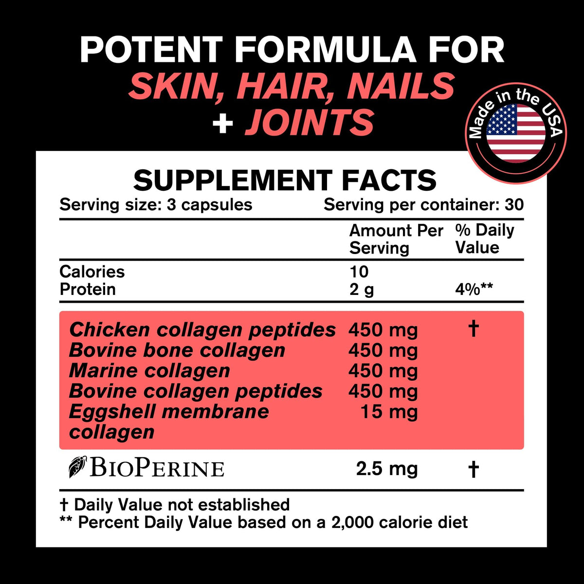 VitaRaw Collagen Pills 1800 mg - Multi Collagen Supplements (Types I, II, III, V & X) Grass Fed Non GMO Collagen Peptides Pills for Hair, Skin and Joints - Hydrolyzed Collagen Protein Powder VitaRawBuy Supplements Australia