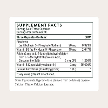 THORNE - Methyl-Guard Plus - Active Folate (5-MTHF) with Vitamins B2, B6 & B12 - Supports Methylation & Healthy Level of Homocysteine