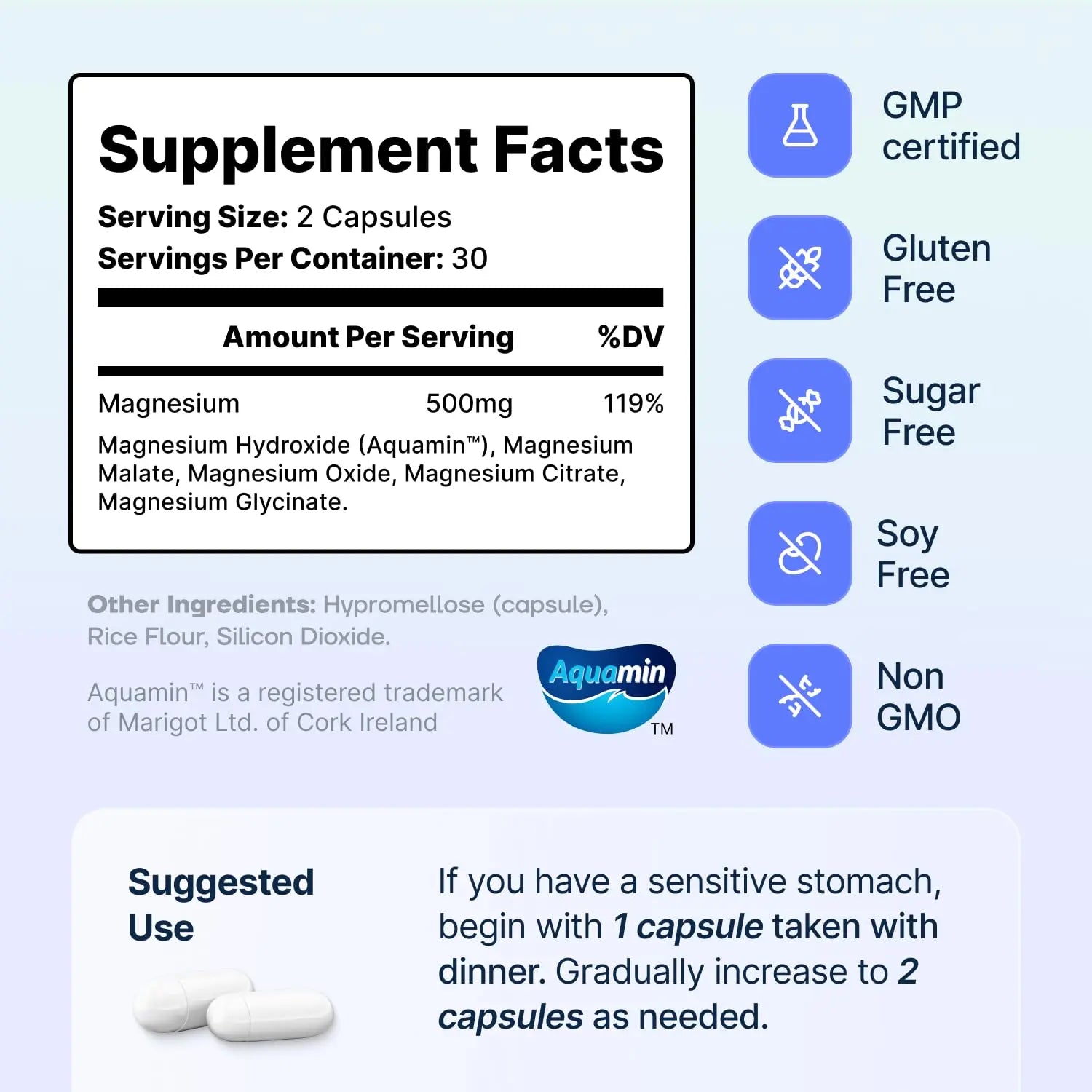 Spectrum 5 Magnesium | 5-in-1 Complex + 72 Trace Minerals for Enhanced Absorption | Irish Sea Sourced | 500mg per Serving SonoHealth canada supplements