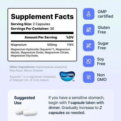 Spectrum 5 Magnesium | 5-in-1 Complex + 72 Trace Minerals for Enhanced Absorption | Irish Sea Sourced | 500mg per Serving SonoHealth canada supplements