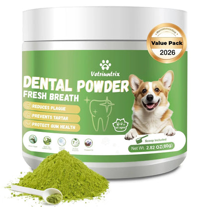 Vetriuntrix Dog Teeth Cleaning Powder, Dental Powder for Dogs Teeth Tartar Remove & Plaque Off, Fresh Breath for Dogs with Natural Plants Blend, Enzymes and Postbiotics, 80g VetriuntrixBuy Supplements Australia
