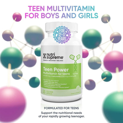 Nutri Supreme Teen Multivitamin for Boys and Girls 12-17, Best Kosher One Per Day Teen Vitamins, Formulated for Teen Development NUTRI-SUPREME RESEARCH