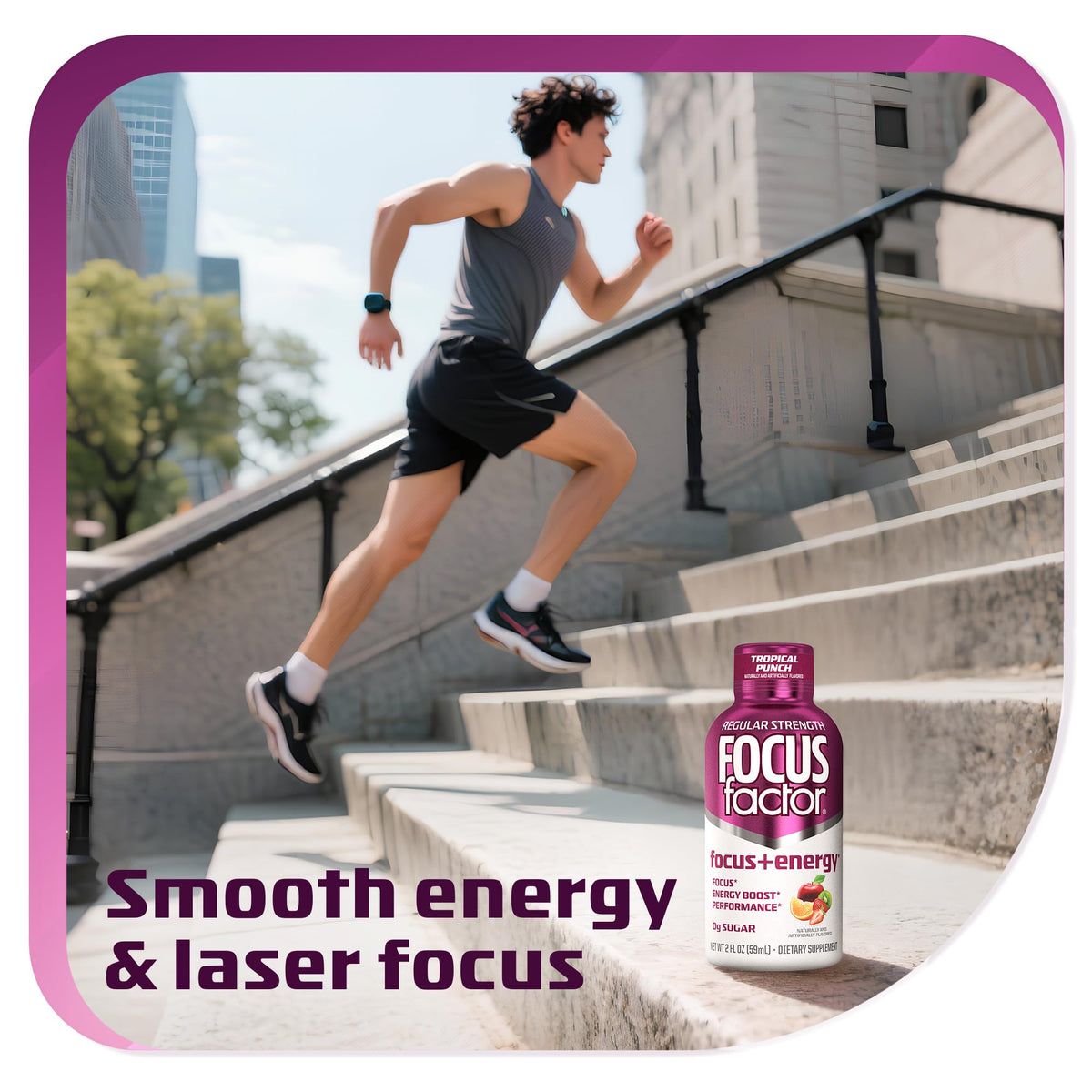Focus Factor Focus + Energy Shots - 12 x 2oz Bottles (Tropical Punch Flavor) - Powered by Nootropics with Caffeine, L-Theanine, Ginkgo, Bacopa, L-Tyrosine, Alpha GPC Focus FactorBuy Supplements Australia