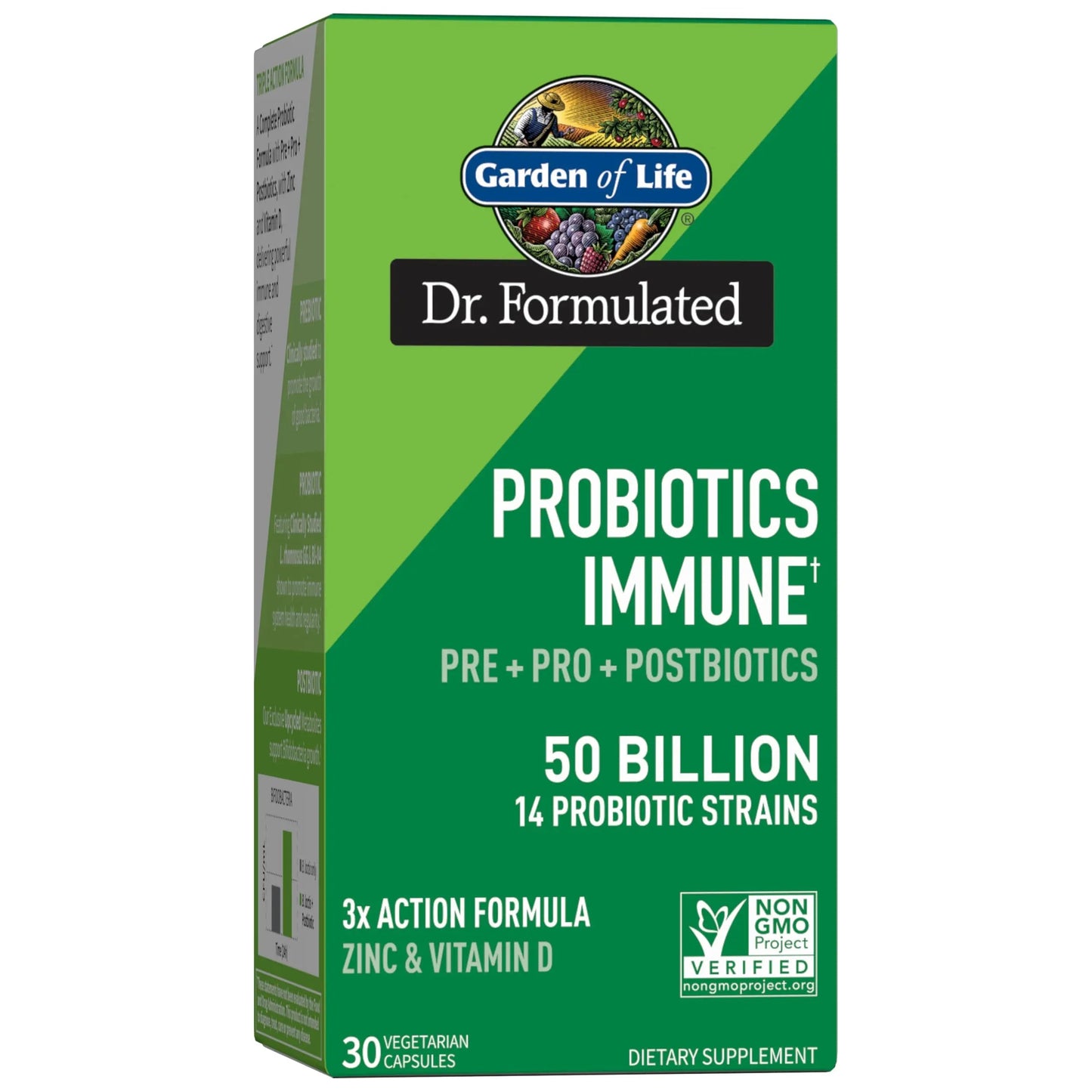 Garden of Life Dr. Formulated Pre, Post & Probiotics Immune Support with Prebiotics & Postbiotics – 50 Billion CFU, Gut & Digestive Health Support, Zinc & Vitamin D3, Vegan, 30 Day Supply Garden of LifeBuy Supplements Australia