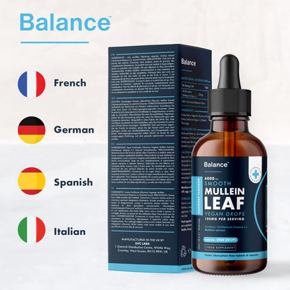 Balance Mullein Leaf Liquid Drops - 60ml for 2 Month Supply - High Strength - Vegan BalanceBuy Supplements Australia