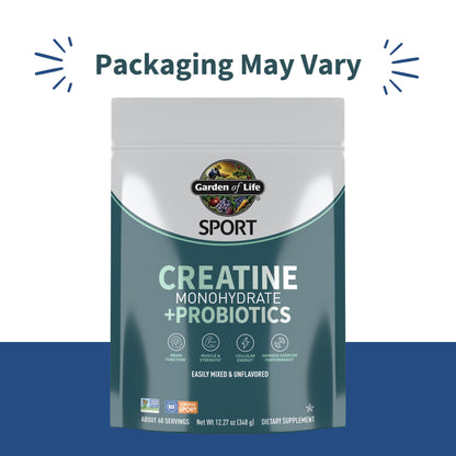 Creatine Monohydrate Powder for Women and Men by Garden of Life, Micronized Pre Workout with Probiotics for Muscle, Strength, Performance, Sport Amino Energy, Garden of Life canada supplements