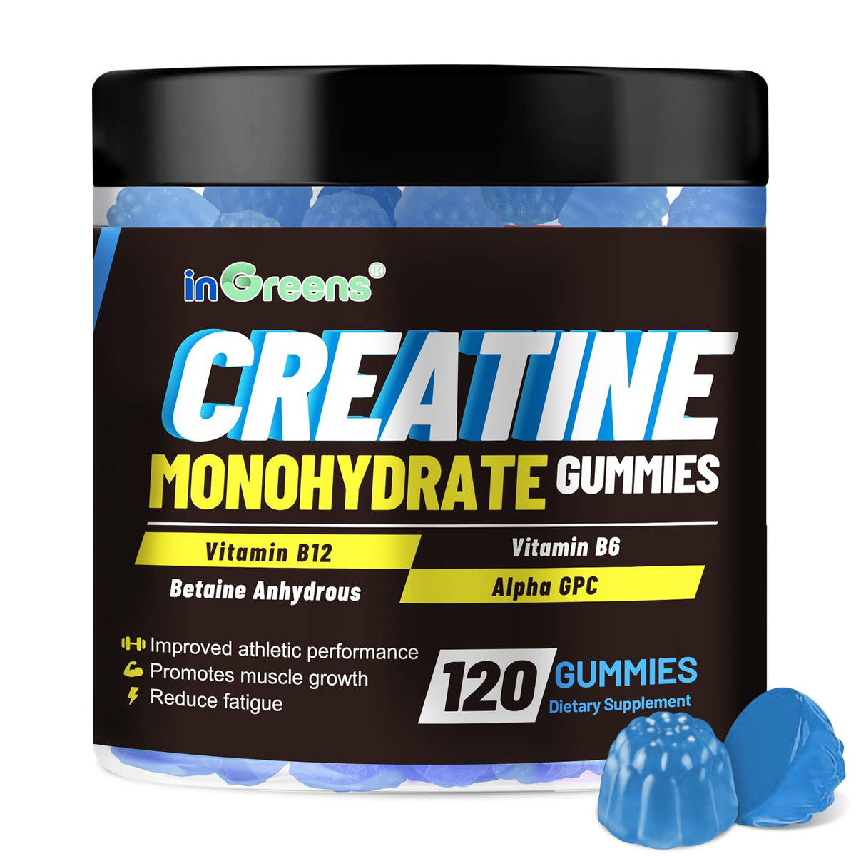 inGreens Creatine Monohydrate Gummies 6g for Men & Women 120 Count inGreensBuy Supplements Australia