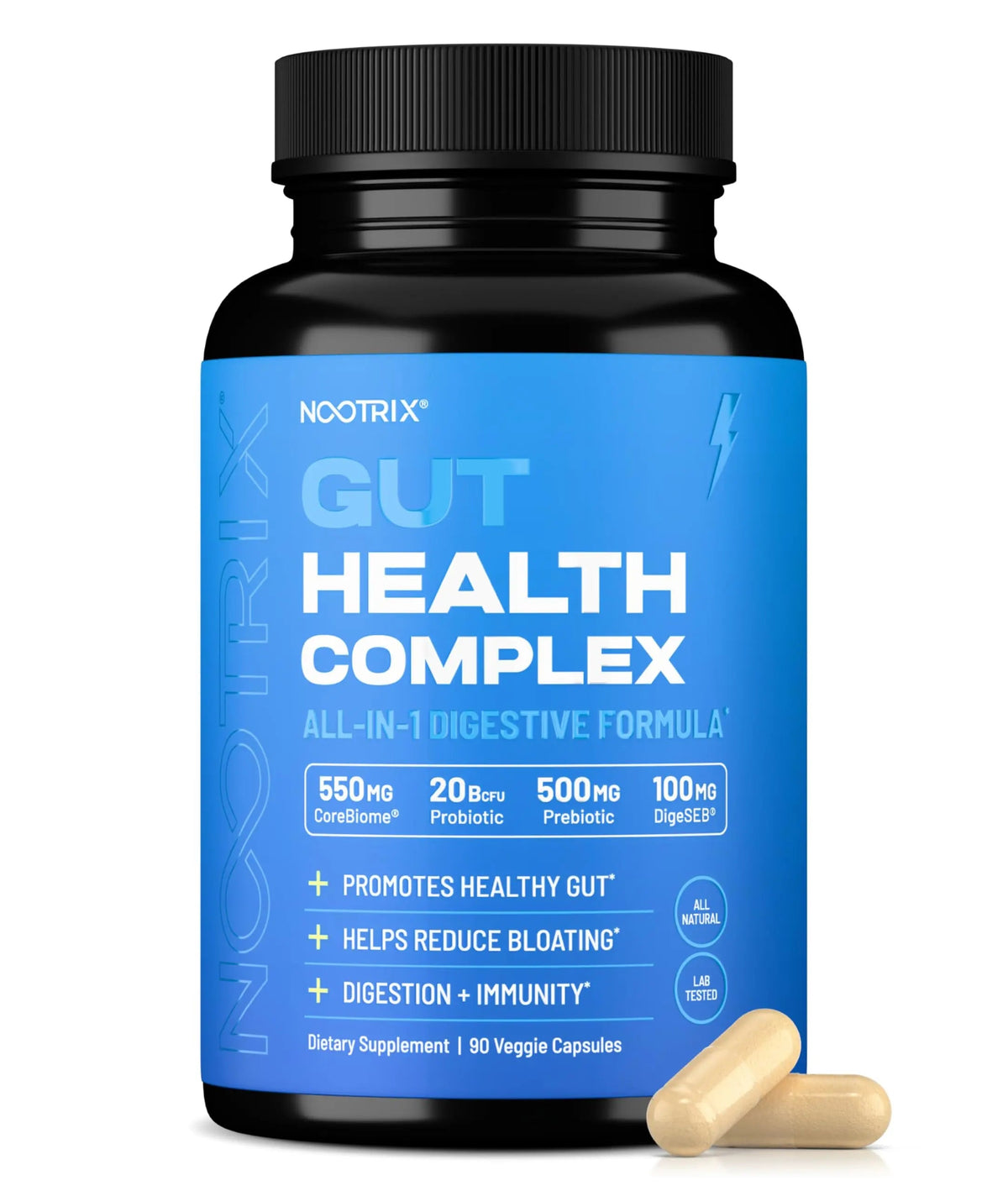 Nootrix Health Complex Supplement | Probiotics for Gut Health, Colon Cleanse & Bloating Relief | Promotes Healthy Digestion | Digestive Enzymes, Postbiotics & Prebiotics | 90 Capsules NootrixBuy Supplements Australia