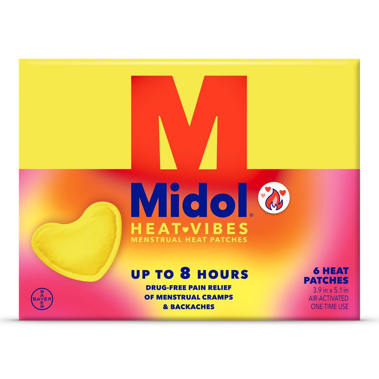 Midol Heat Vibes Menstrual Pain Relief Heat Patches - 6 Count Pack for Period Cramps and Backache MidolBuy Supplements Australia