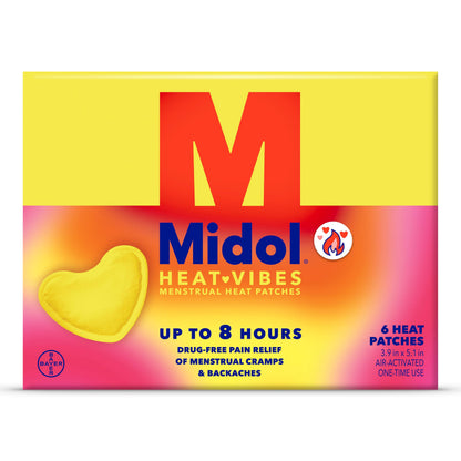Midol Heat Vibes Menstrual Pain Relief Heat Patches - 6 Count Pack for Period Cramps and Backache MidolBuy Supplements Australia