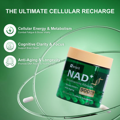 Sensrit NAD+ Supplement with Nicotinamide Riboside & Resveratrol | Cellular Energy & Mental Clarity Support | 40 Servings | Vegan, Non-GMO, Gluten Free SensritBuy Supplements Australia