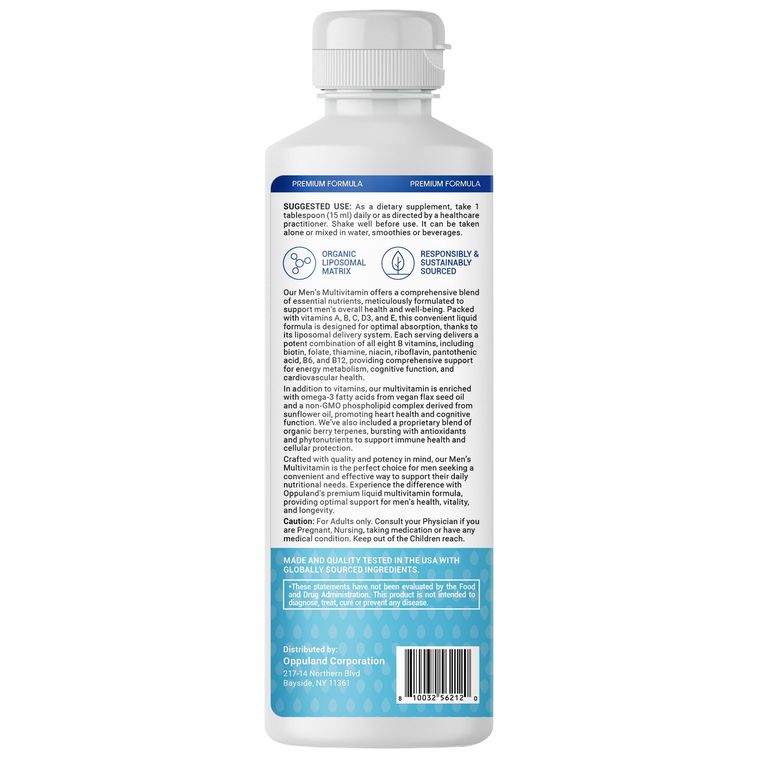 oppuland - Men's Multivitamin - Liquid Supplement - Liposomal Delivery - Daily Multi Vitamin with Biotin B Complex Omega-3 - Hair & Nail Support Vitamin oppulandBuy Supplements Australia