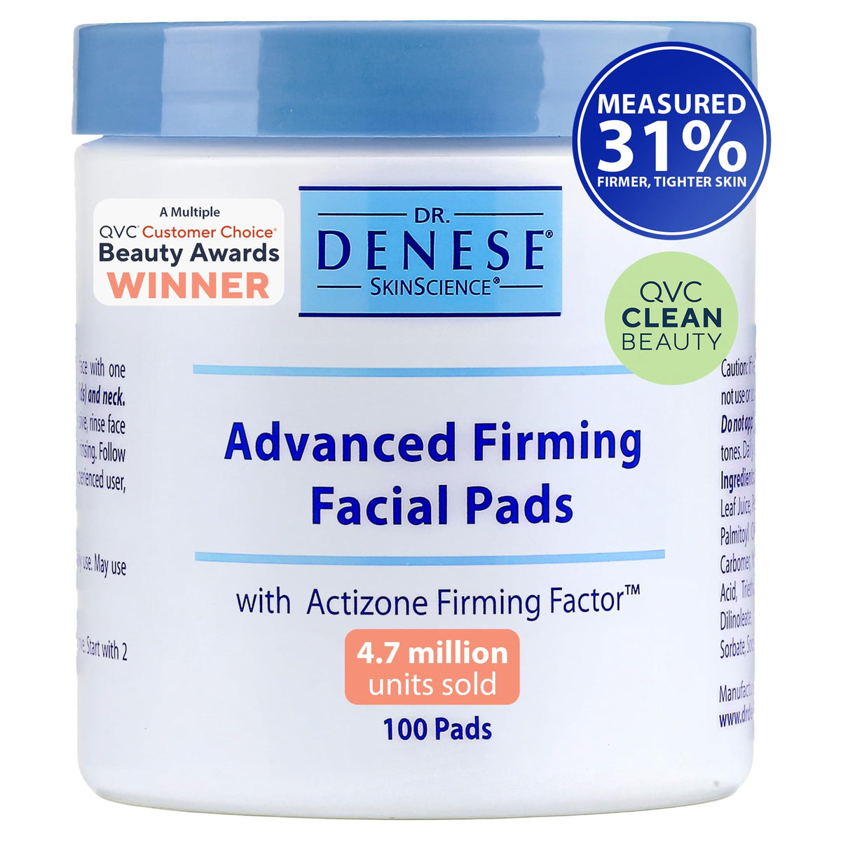 Dr. Denese SkinScience Advanced Firming Facial Pads 100 Count – Professional Exfoliator with Glycolic Acid, Peptides and Aloe for Smooth Radiant Skin, Refined Pores – Dermatologist Tested Cruelty Free Dr. Denese buy supplements Au