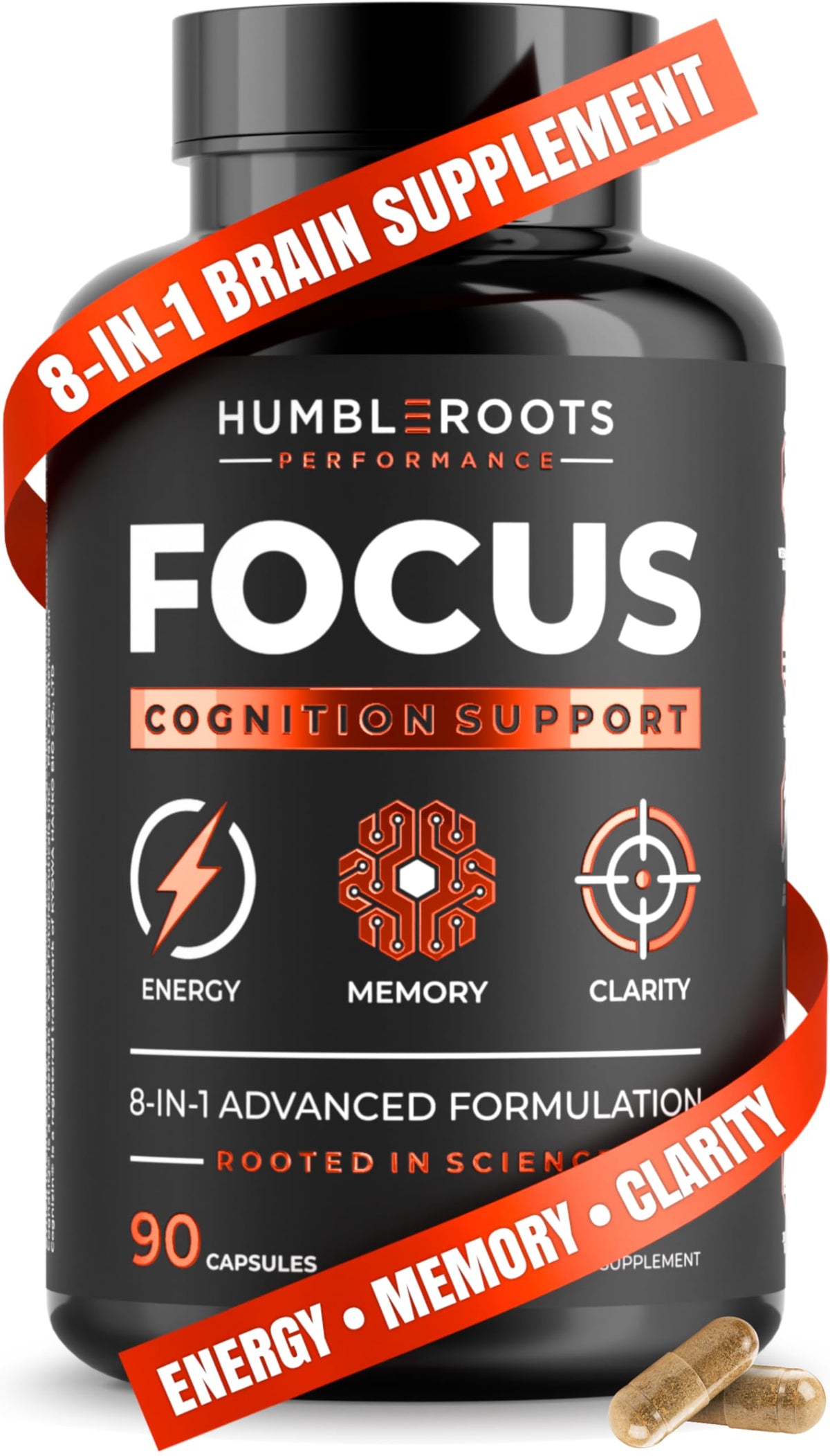 Advanced Nootropic Brain Supplement for Energy, Memory, & Focus | Lion's Mane, Caffeine, L-Theanine, and 5 Additional All-Natural Ingredients to Improve Cognitive Health (90 Capsules) HUMBLEROOTS PERFORMANCEBuy Supplements Australia