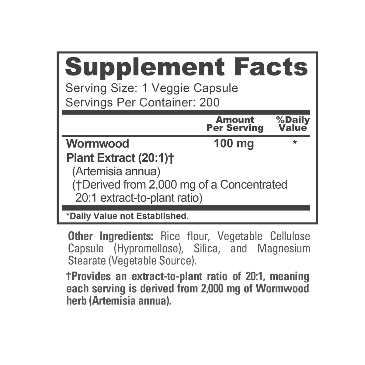 NusaPure Wormwood Capsules 2000mg | Artemisia Annua Herb | 200 Count | Non-GMO & Vegan Supplement NusaPureBuy Supplements Australia