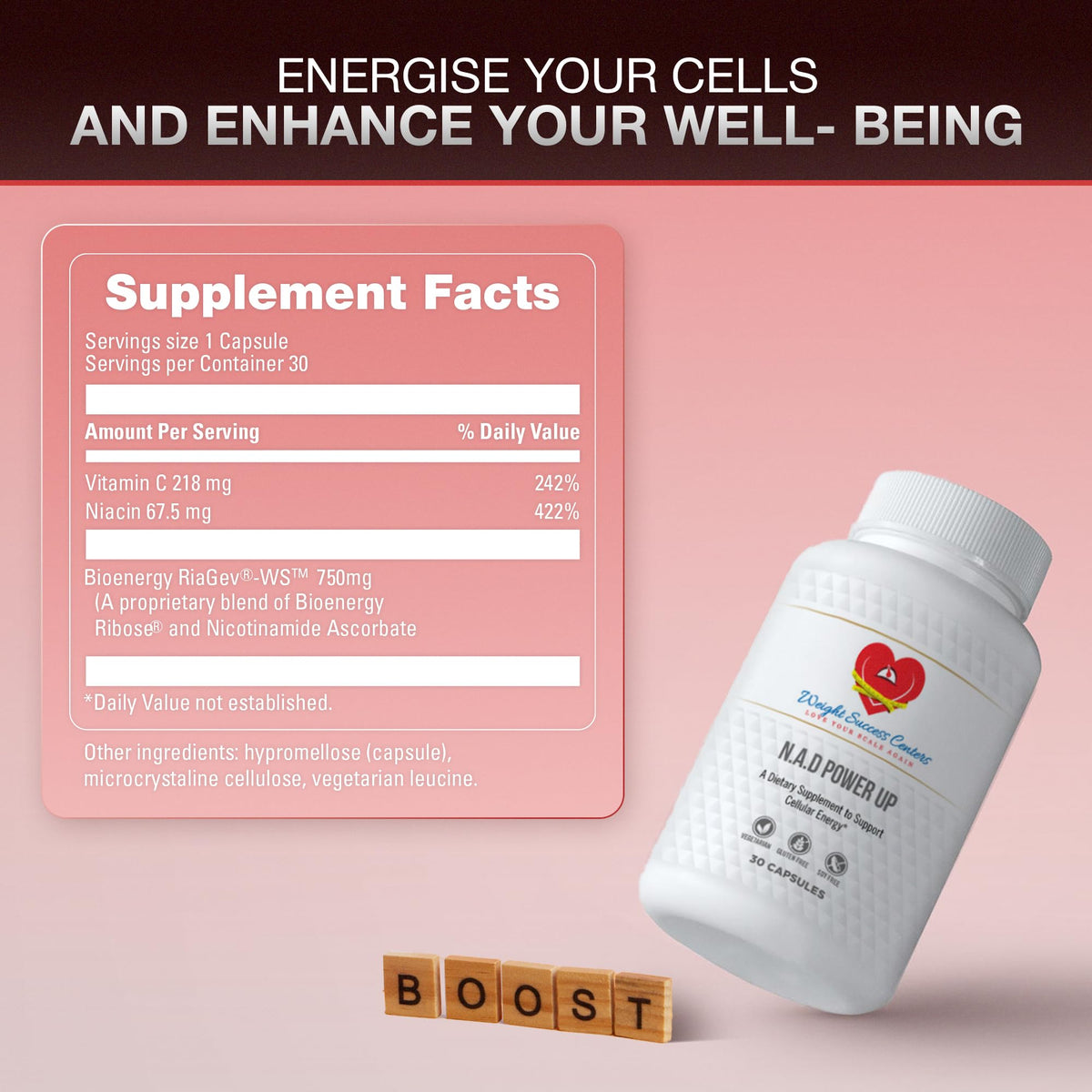 Weight Success Centers NAD+ Power Up Liposomal NAD+ Supplement – High Potency for Cellular Energy & Healthy Aging – Vegan, Gluten-Free, Non-GMO – for Men & Women – 30-Day Supply Weight Success CentersBuy Supplements Australia