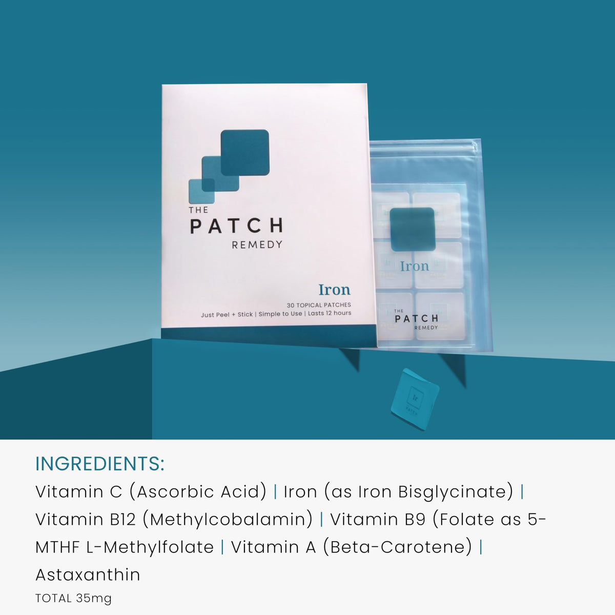 The Patch Remedy Period Patch & Iron Patches Kit - 30 PMS Menstrual Patches for Women with Vitex Chasteberry, Magnesium, Evening Primrose Oil, Dong Quai Extract, Curcumin, Vitamin B6 & E, Iron The Patch RemedyBuy Supplements Australia