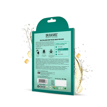 DR.RASHEL 100% Vegan Bio Collagen Deep Facial Mask Pro Boost Series | Acne Treatment & Oil Control | Quick Action 60 Minutes | 35 g / 1.23 oz DR.RASHEL buy supplements Au