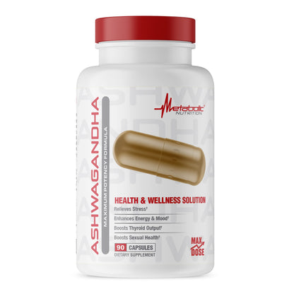 Metabolic Nutrition Ashwagandha 2200mg Made with Organic Ashwagandha Powder and Black Pepper Extract, 90 Vegan Capusles Metabolic NutritionBuy Supplements Australia