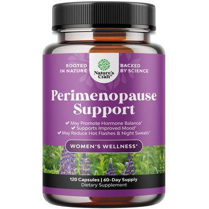 Complete Perimenopause Supplement for Women - Multibenefit Menopause Ease for Women with Maca Root Vitex Berry & Black Cohosh for Hot Flashes Night Sweats Hormone Balance and Mood Support - 120 Count Natures CraftBuy Supplements Australia