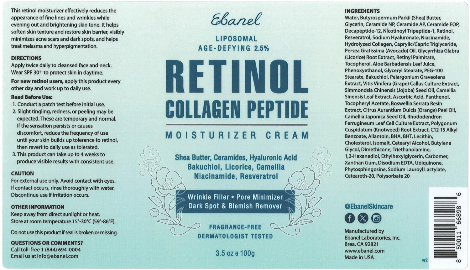 Ebanel Bundle of 10 Pack Bubble Clay Masks, and 2.5% Retinol Moisturizer Ebanel buy supplements Au