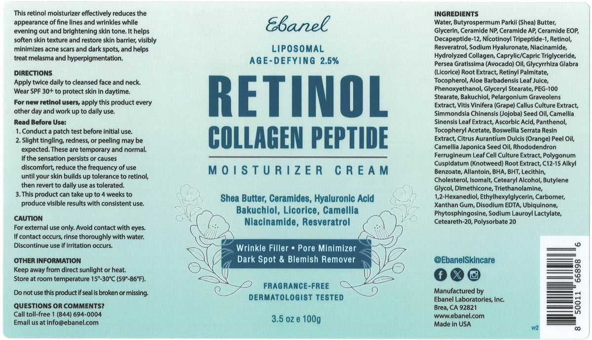 Ebanel 30% AHA 2% BHA Chemical Peel & 2.5% Retinol Cream Moisturizer for Face - Removes Acne Scars, Dark Spots, Wrinkles & Brightens Skin Ebanel buy supplements Au