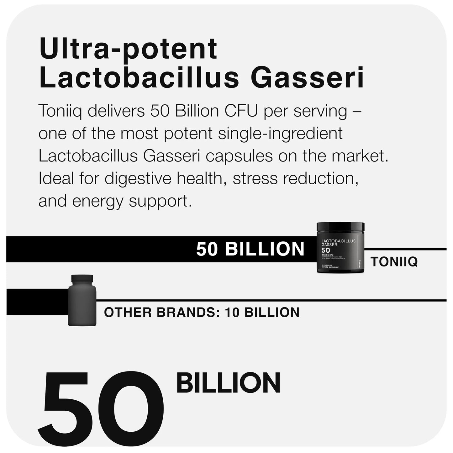 Lactobacillus Gasseri - Ultra High Strength 50 Billion CFU - Delayed Release Capsules - Made with Prebiotic Inulin Fiber - Supports Digestive Health & Gut Flora - Third-Party Lab Tested - 60 Capsules Toniiq buy supplements Au