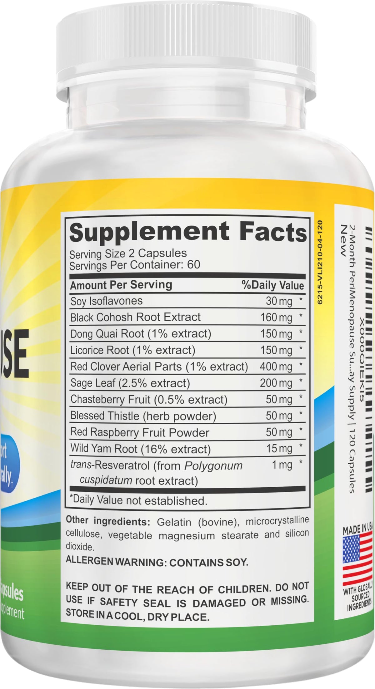 Perimenopause Support (2-Month) Supplement Blend | Women's Health & Hormone Support with 11 Herbs & Extracts | Female Hormonal Balance Supplements | 60-Day Bulk Supply | 120 Capsules Elevate Recovery SupplementsBuy Supplements Australia