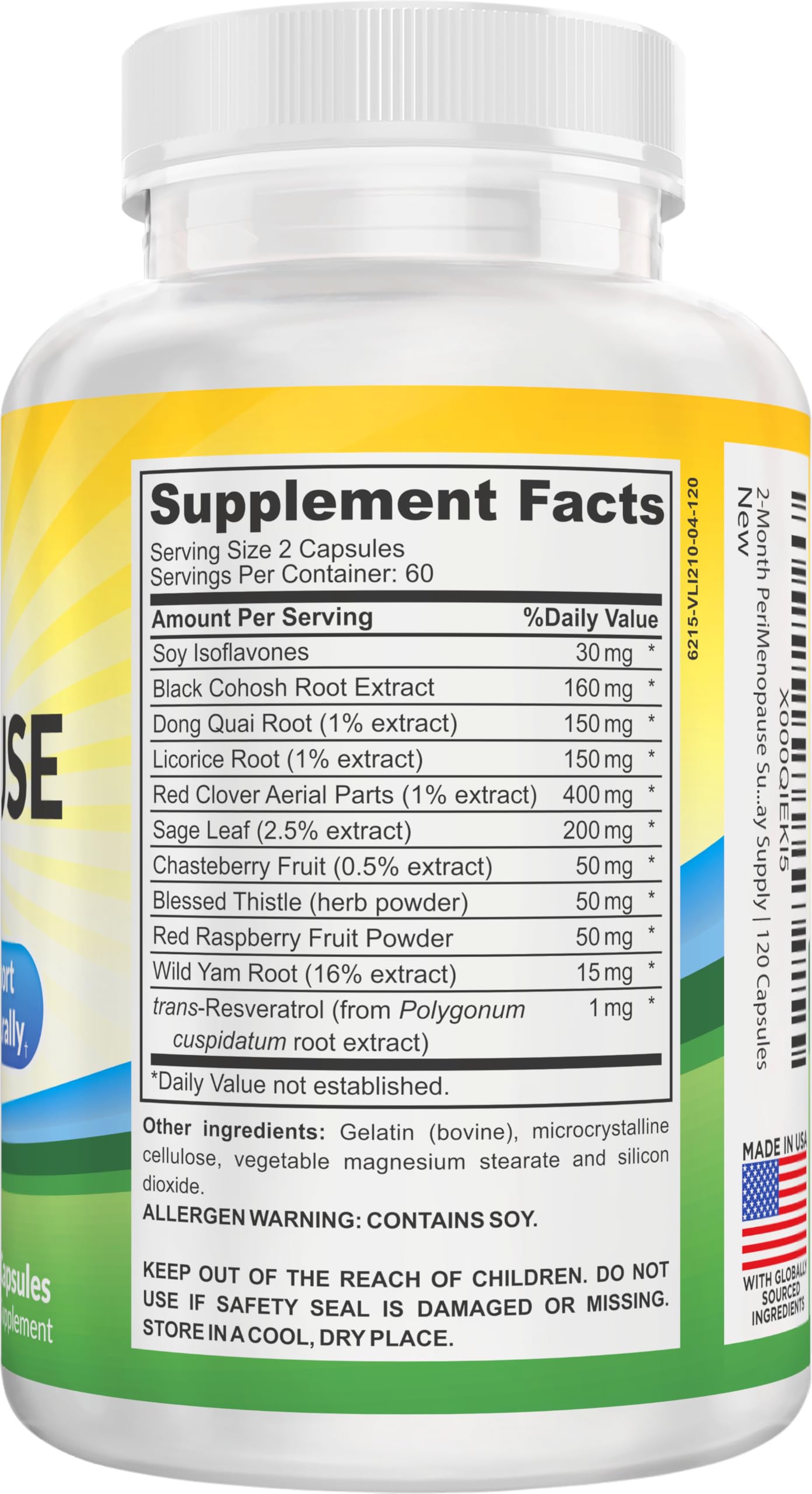 Perimenopause Support (2-Month) Supplement Blend | Women's Health & Hormone Support with 11 Herbs & Extracts | Female Hormonal Balance Supplements | 60-Day Bulk Supply | 120 Capsules Elevate Recovery SupplementsBuy Supplements Australia