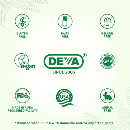 DEVA Vegan Vitamins Hair, Nails & Skin Supplement with 500 mcg of Biotin Per Tablet 90 Tablets (Pack of 2) DEVABuy Supplements Australia
