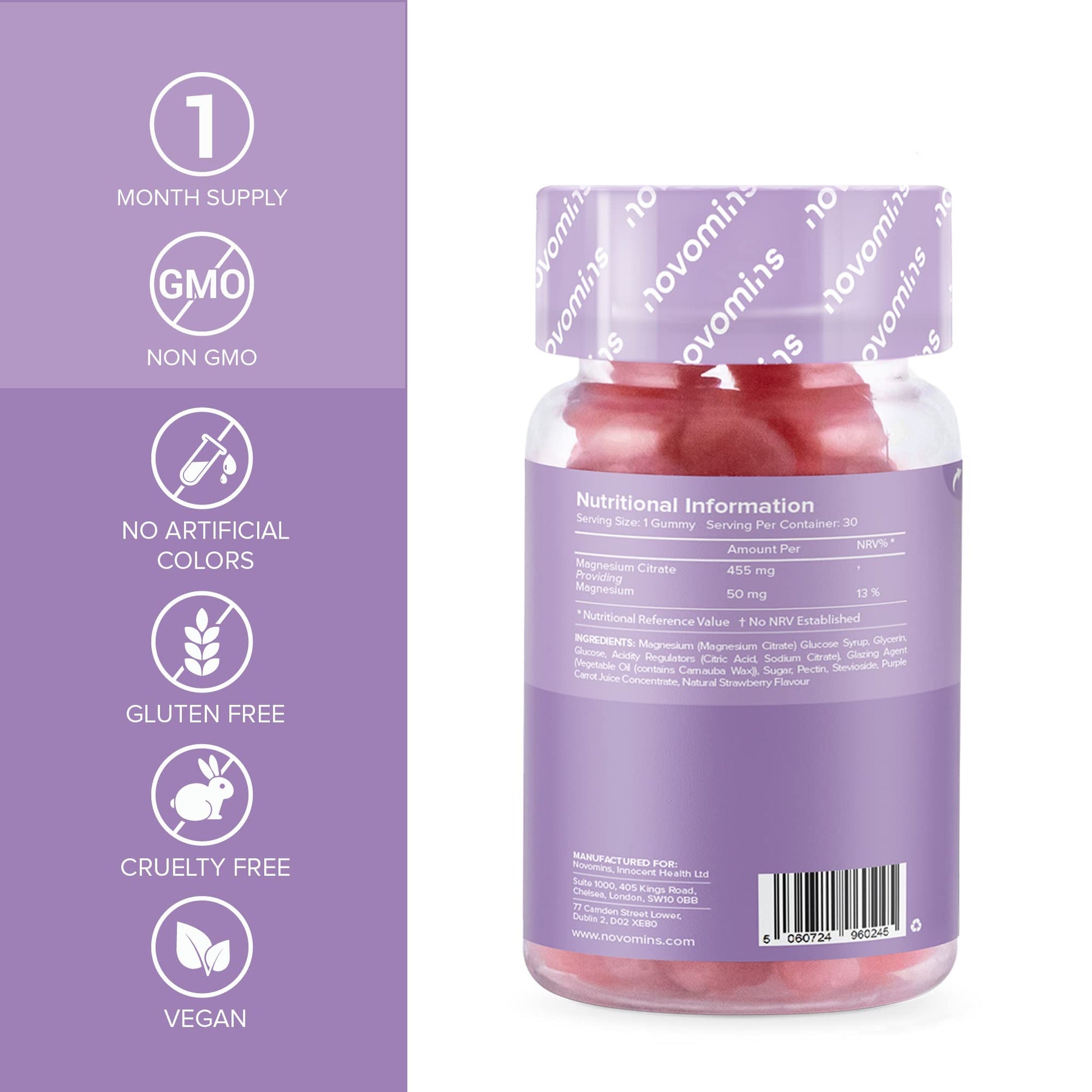 Kids Magnesium Gummies – Vegan - 1 Month Supply – Childrens Supplements – 30 Chewa novominsBuy Supplements Australia