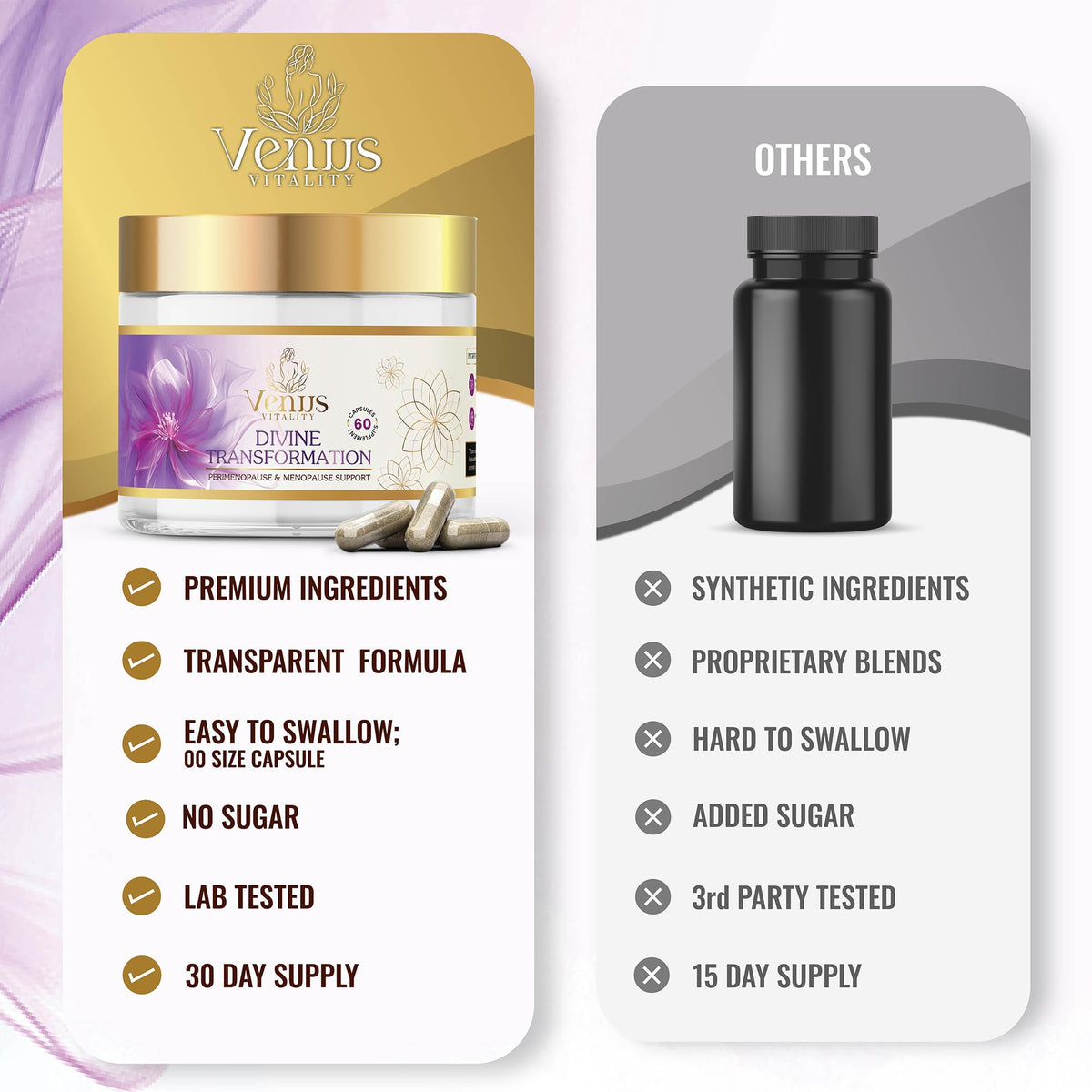 Menopause Supplements for Women - Female Hormone Balance & Immune Support - Mood Swings & Restful Sleep - Valerian Root & Saw Palmetto - Black Cohosh for Menopause Hot Flashes Relief - 60 Capsules Venus VitalityBuy Supplements Australia
