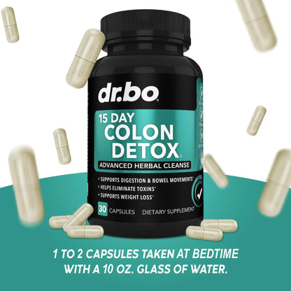Colon Cleanser Detox for Weight Flush - 15 Day Intestinal Cleanse Pills & Probiotic - Fast Natural Laxative for Constipation Relief - Bowel Movement Supplements for Stomach Bloating, Gut Loss Support DR. BOBuy Supplements Australia