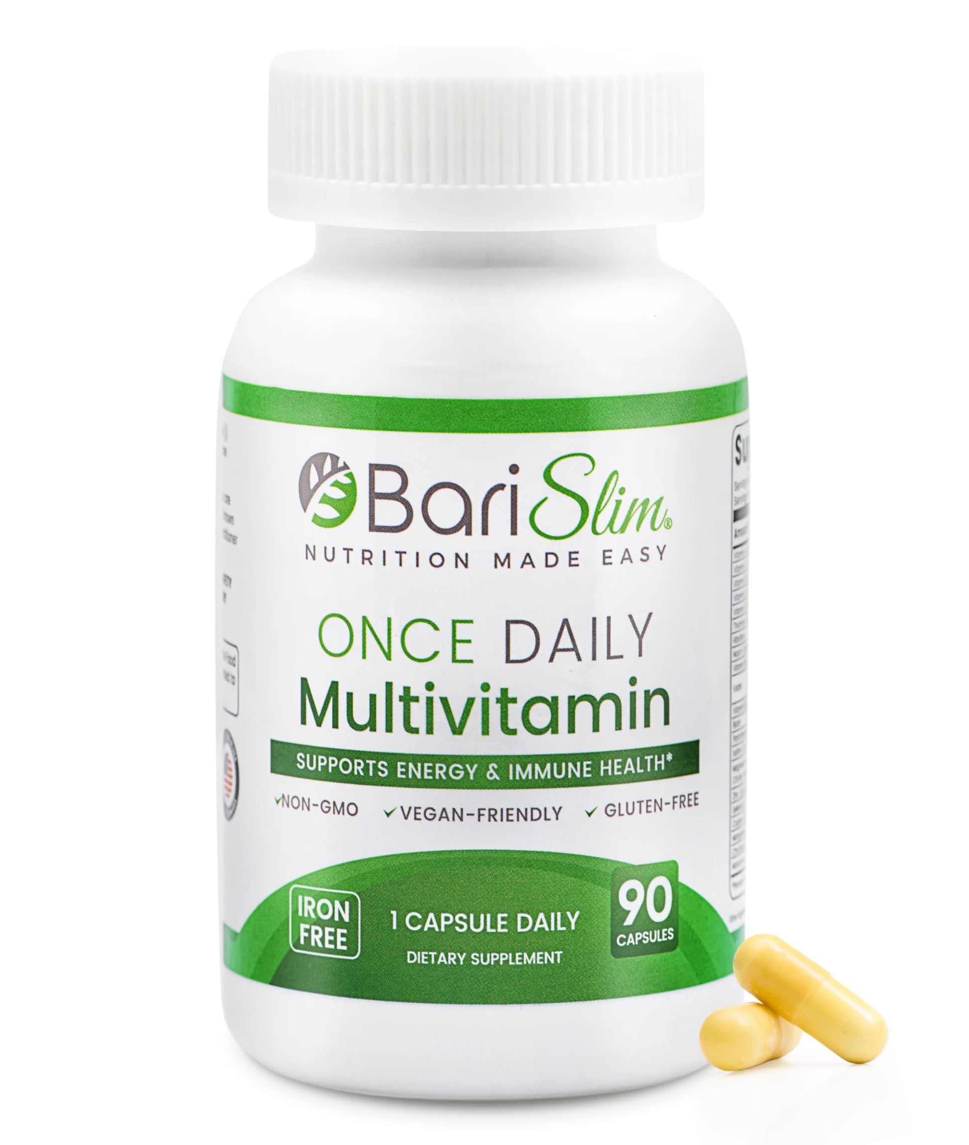 BariSlim Once Daily Bariatric Multivitamin Capsule - Iron-Free Formula - Bariatric Vitamin and Supplement for Post Surgery, Including Gastric Bypass and Gastric Sleeve | 90-Day Supply BariSlim buy supplements Au