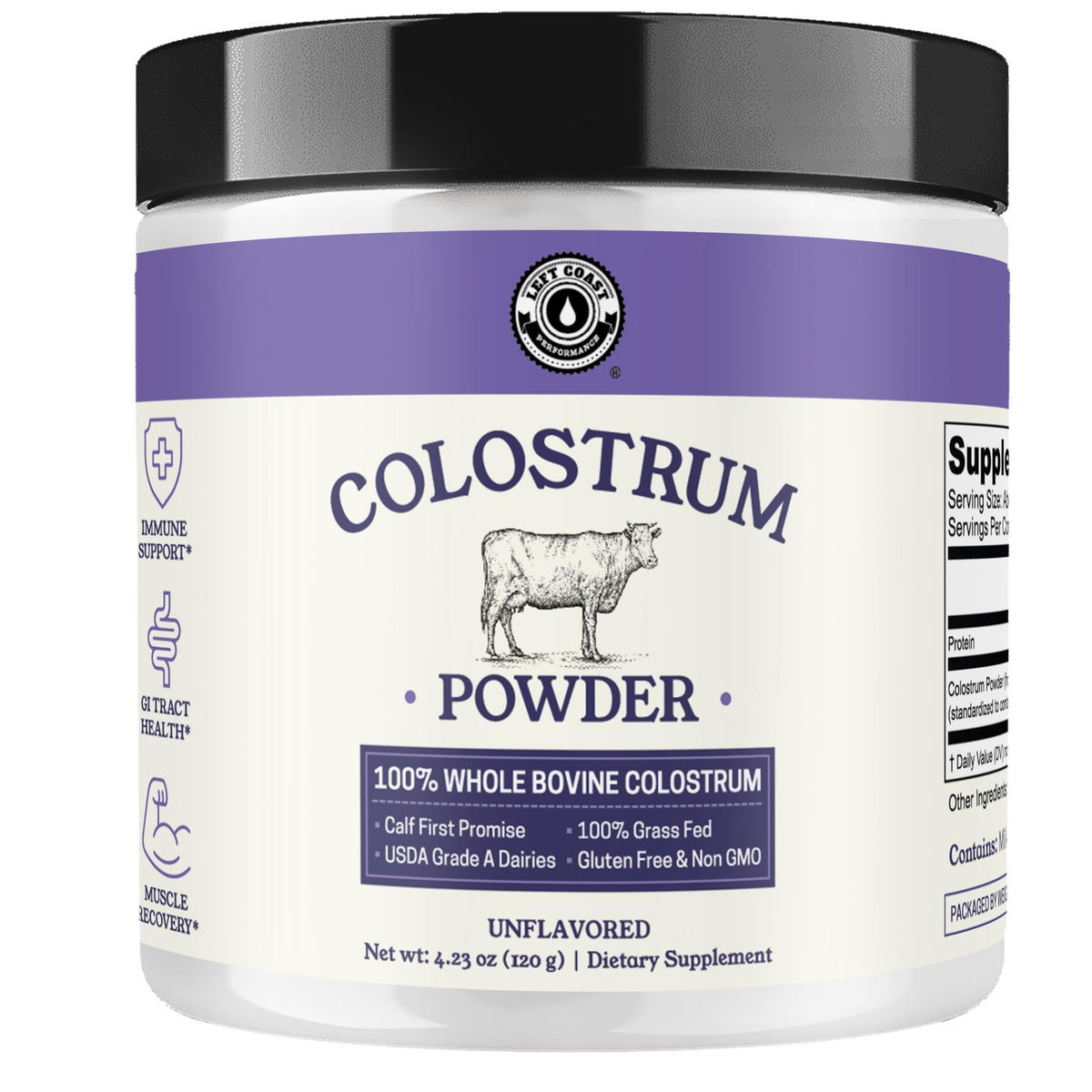 Colostrum Powder – USA Sourced Bovine Colostrum for Humans for Immune Support, Gut Health, Muscle Recovery - Single Ingredient, No Additives, Grass Fed, Non-GMO Colostrum Supplement for Women and Men Left Coast PerformanceBuy Supplements Australia