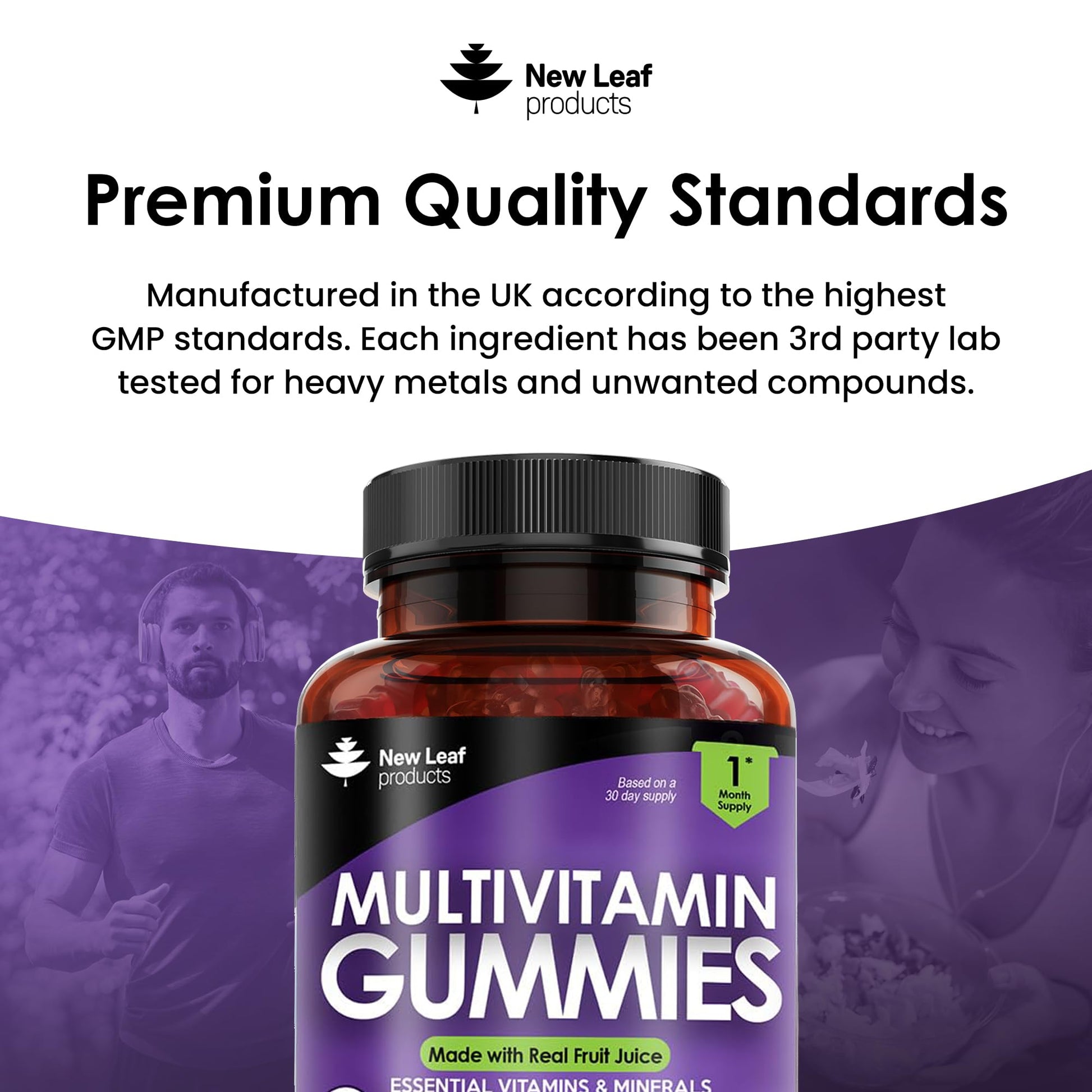 Multivitamin Gummies High Strength for Men Women - Vegetarian +14 Essential Vitamins NEW LEAF PRODUCTSBuy Supplements Australia