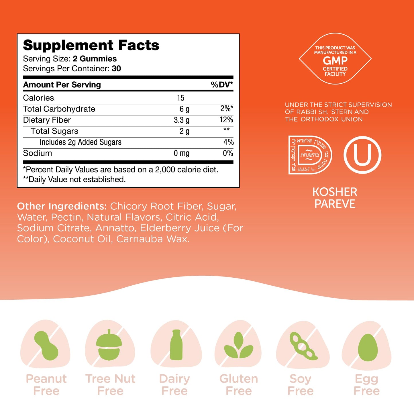 Zahler Chapter One Fiber Gummies - Soluble Fiber for Digestive Health Support - Flavored Gummies for Kids - Natural Chicory Root - Kosher, Dairy-Free,