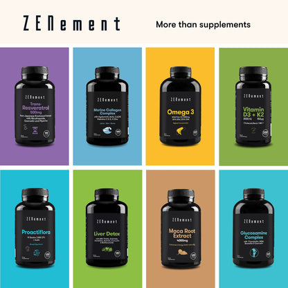 Marine Collagen Complex, with Hyaluronic Acid, CoQ10, Vitamins C & E, & Zinc, 180 Capsules ZenementBuy Supplements Australia