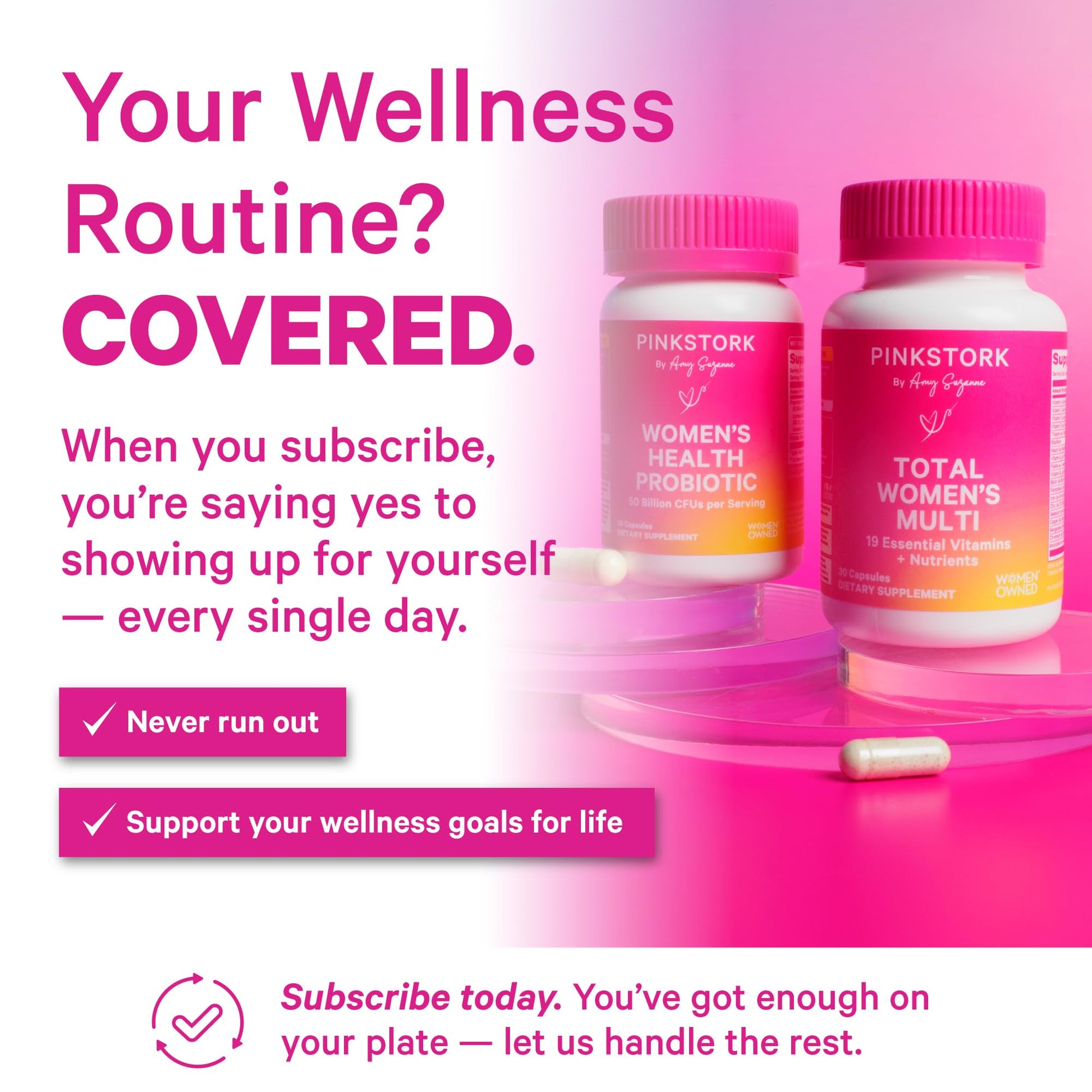 Pink Stork Total Women's Multivitamin - 19 Essential Vitamins for Women & Nutrients – Energy, Metabolism, Hormone, Immune & Mood Support – B6, B12, Biotin, Iron & Zinc – 30 Capsules Pink StorkBuy Supplements Australia