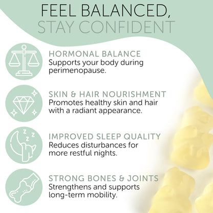 Perimenopause Supplements Women | Premenopausal Gummy Vitamins | Relief for Hormonal Balance & Mood Swings | Supports Menstrual Cycle Regulation | 60 Vegan Gummies Terramed Just Think ComfortBuy Supplements Australia