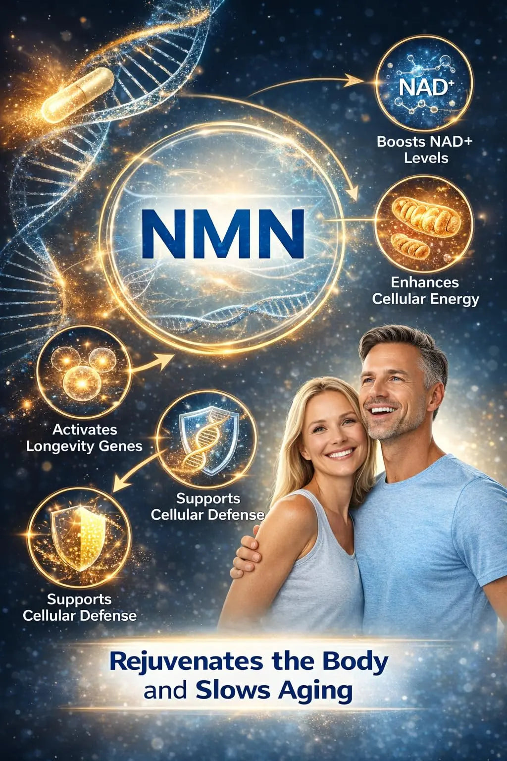 Precision NMN1000-1000 mg per Serving, 90 Capsules, 45 Grams Total Delayed Release Vegetarian Capsule, Nicotinamide Mononucleotide GenericBuy Supplements Australia