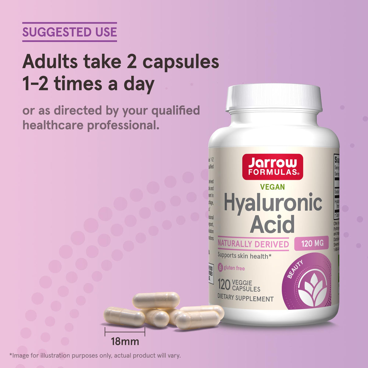 Jarrow Formulas® Hyaluronic Acid 120 mg, Dietary Supplement, Skin Health Support, 120 Veggie Capsules, Up to 60 Day Supply Jarrow FormulasBuy Supplements Australia