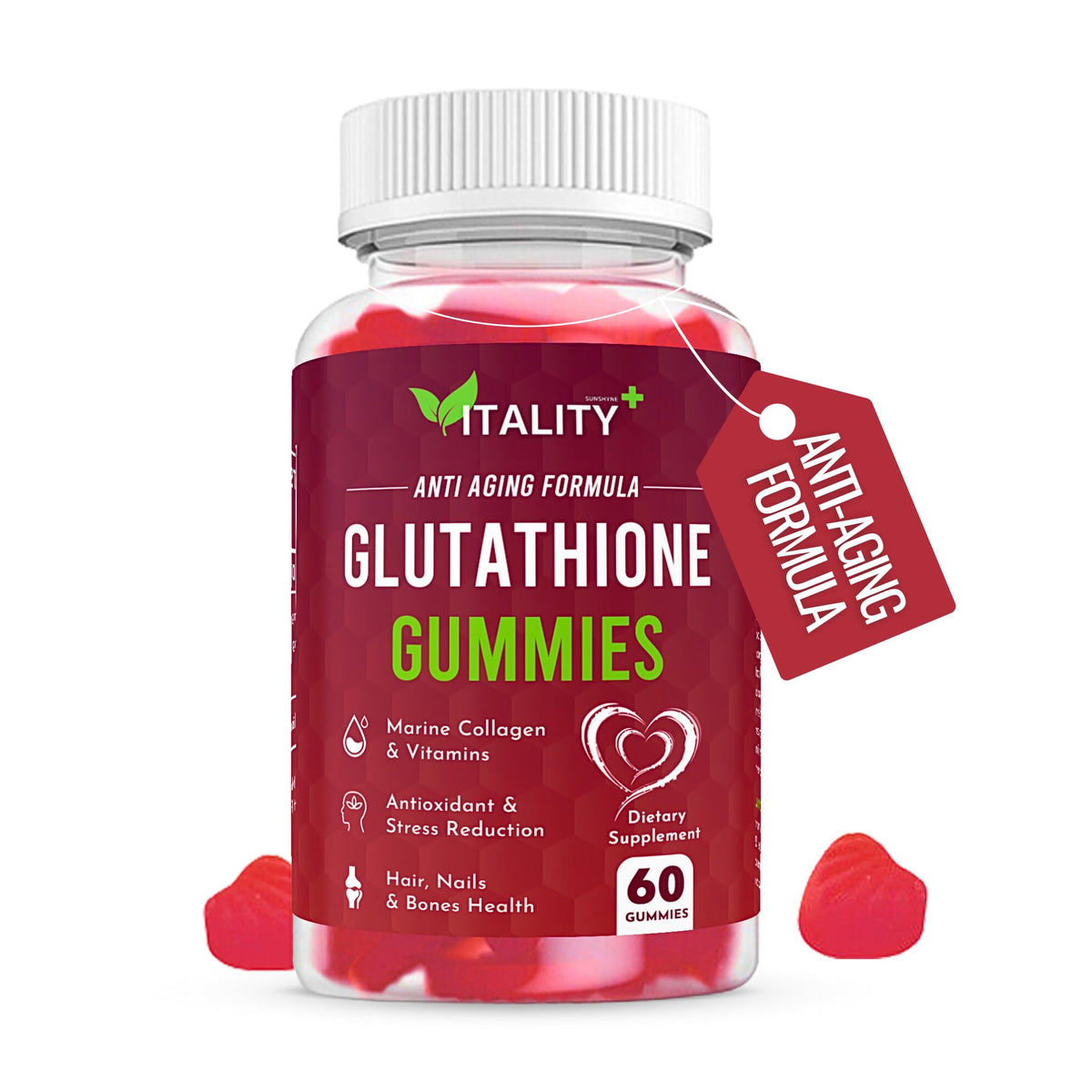 2 Pack Glutathione Gummies | with Marine Collagen | 1050mg per Serving | Antioxidant Support SunshyneBuy Supplements Australia